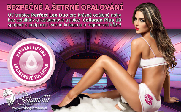 SOLAGENÁRIUM - UV trubice PERFECT LEX DUO pro krásně opálené nohy bez celulitidy a kolagenové trubice Collagen Plus 10, které povzbuzují tvorbu kolagenu v kůži.